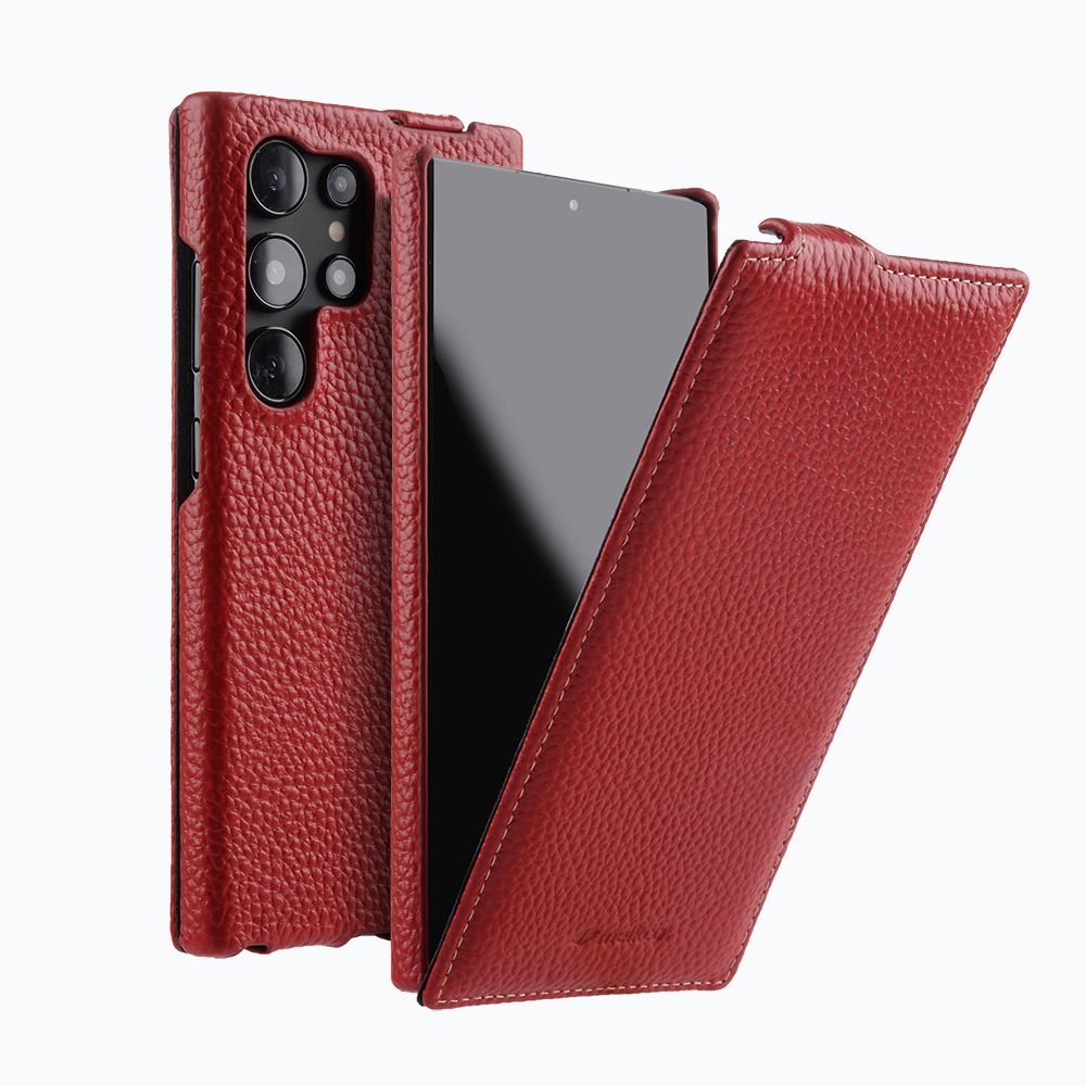 Melkco特價 三星S24 Ultra S9280下翻  弧鈎 全包覆 真皮 皮套 手機套殼 保護套殼 防摔套殼 多色