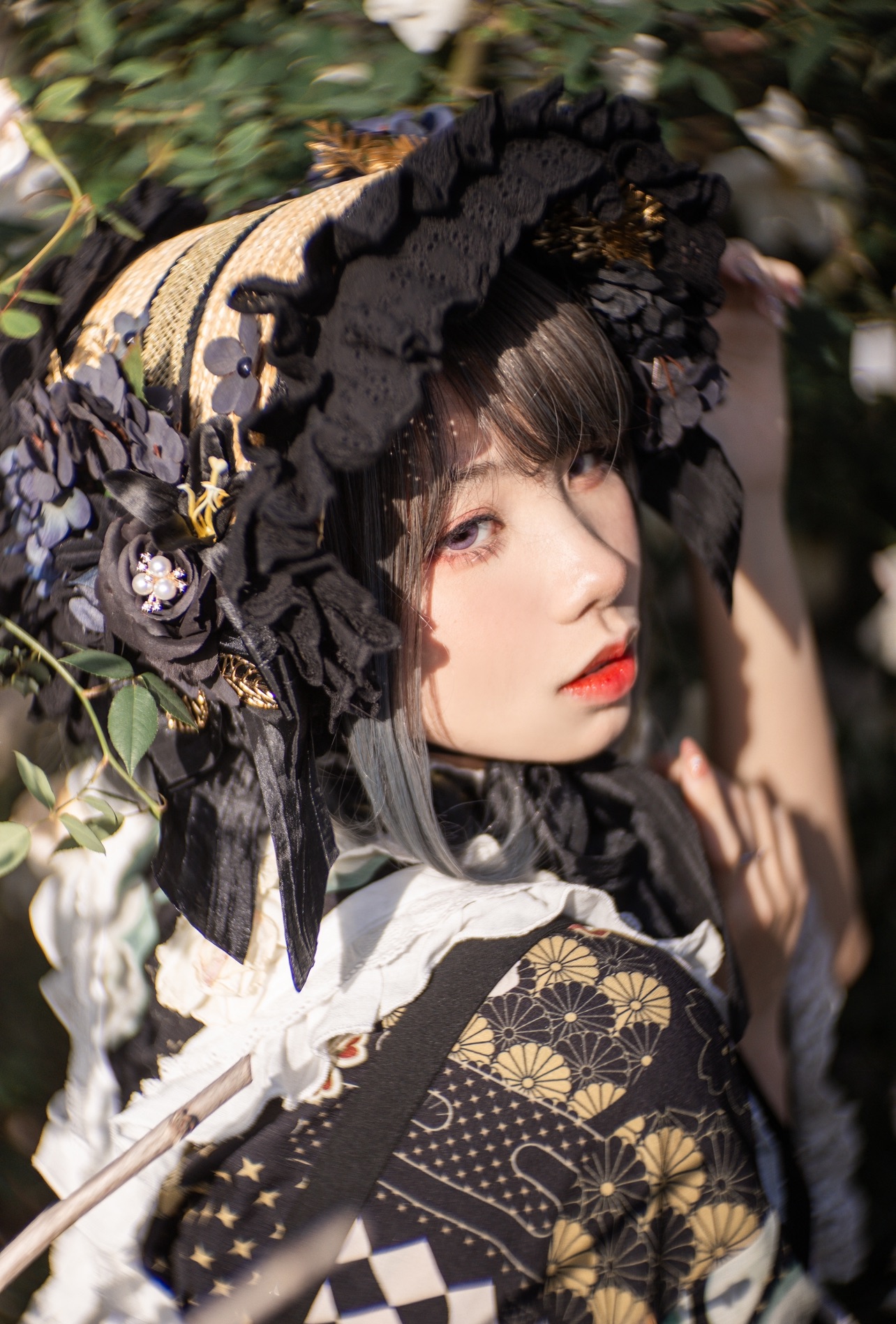 手作Lolita- 黑色BNT大扁帽