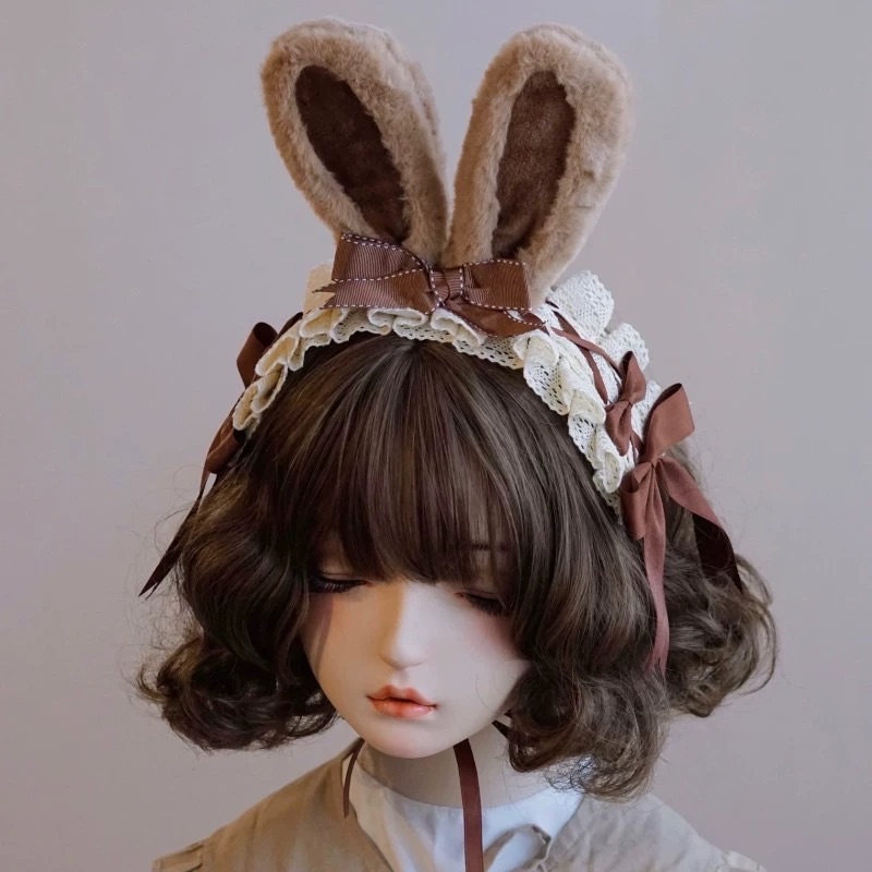 本守造-兔耳髮帶（咖啡色）
