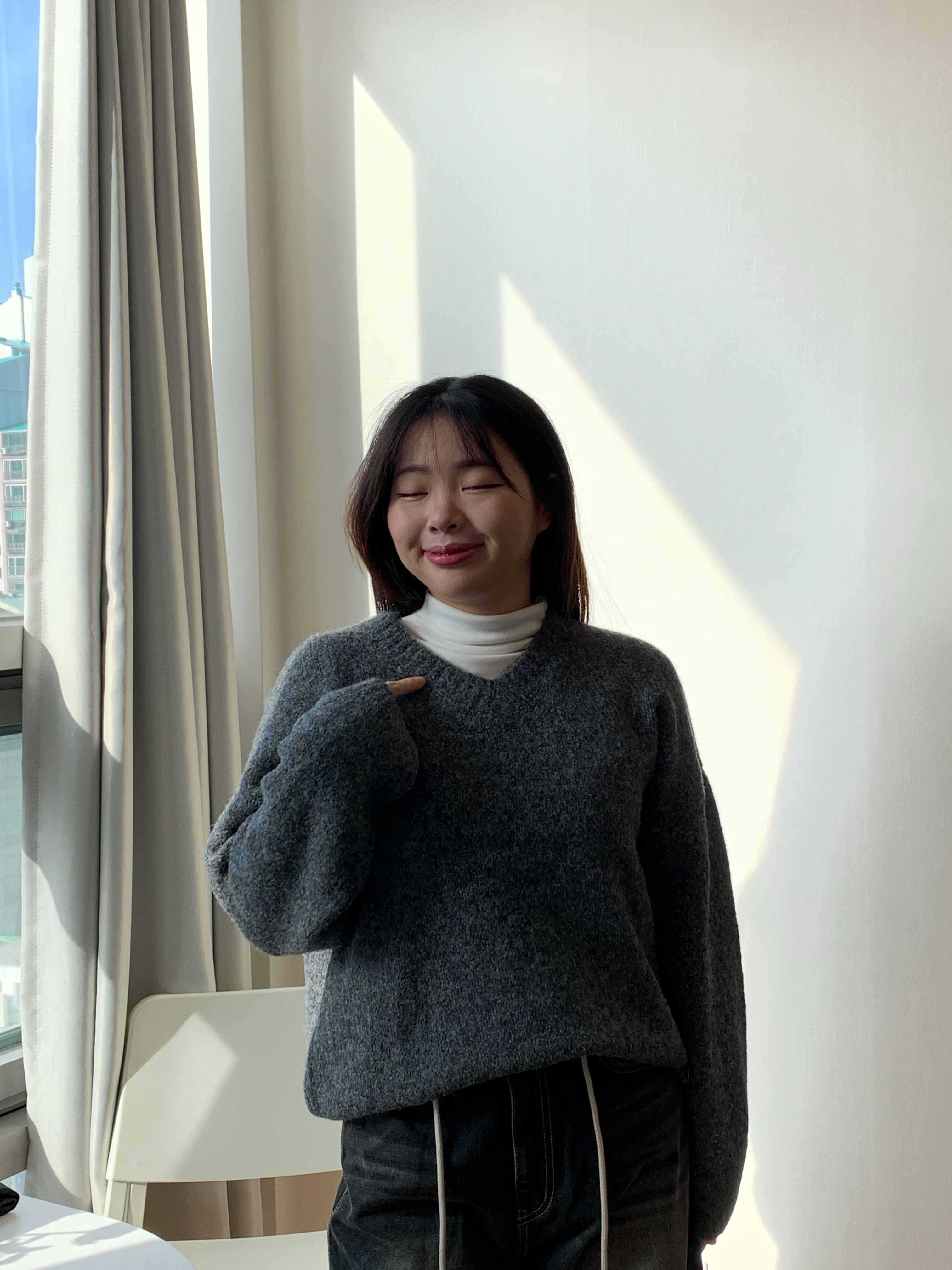 1月🇰🇷連線｜正韓製｜V領寬鬆版毛衣 C49
