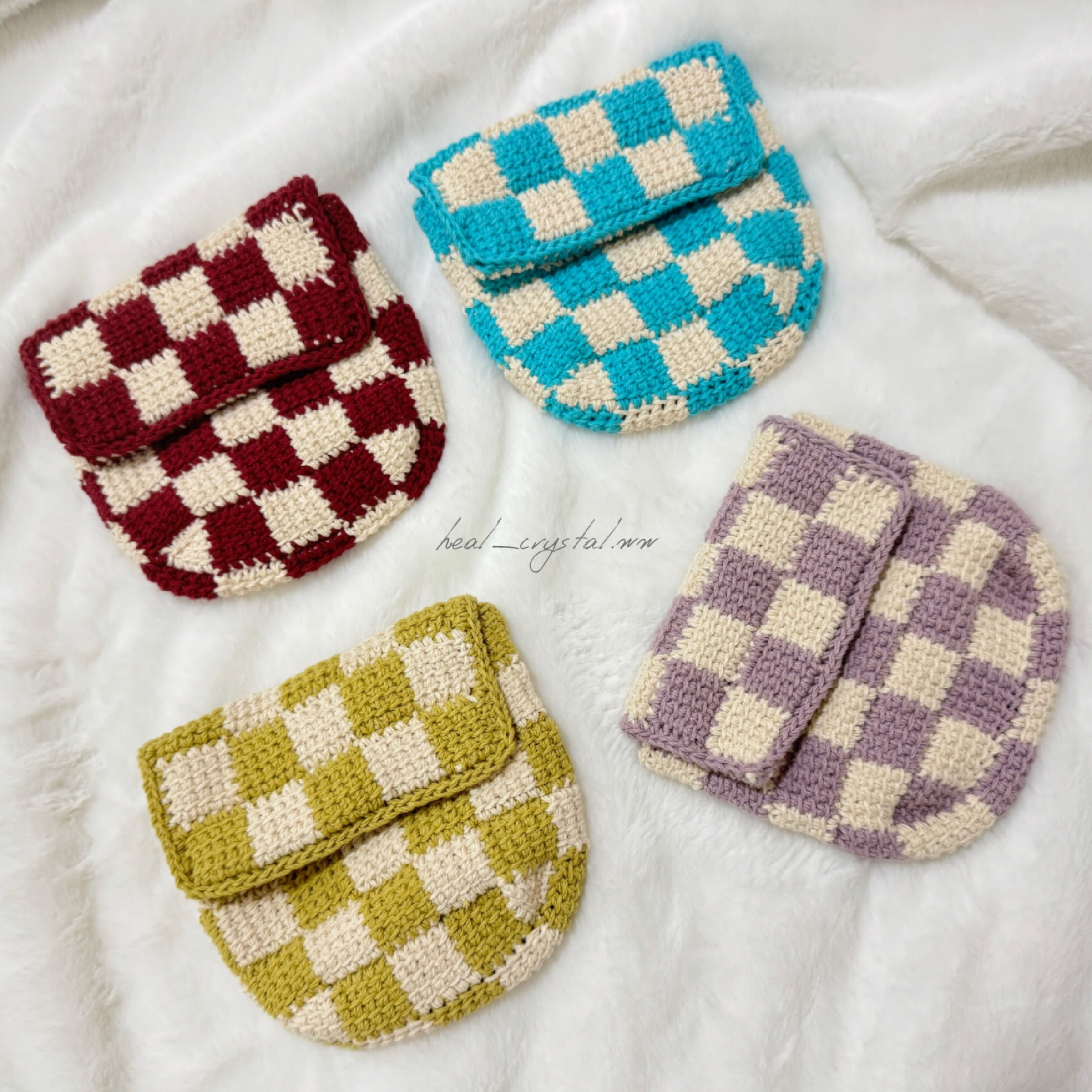 奶油棋盤小口袋 Butter Checkerboard Pouch — 海鹽療癒所