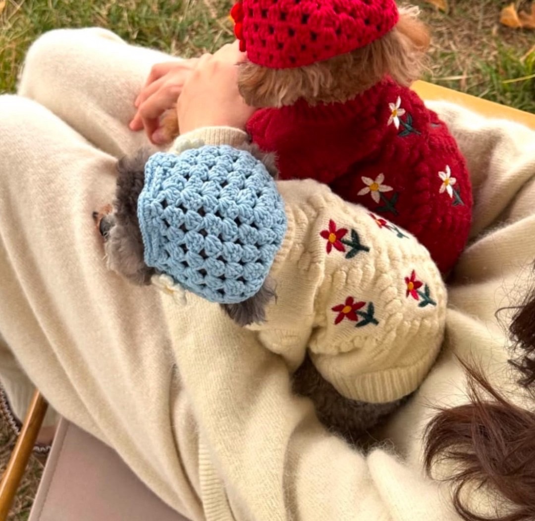 小花朵針織上衣