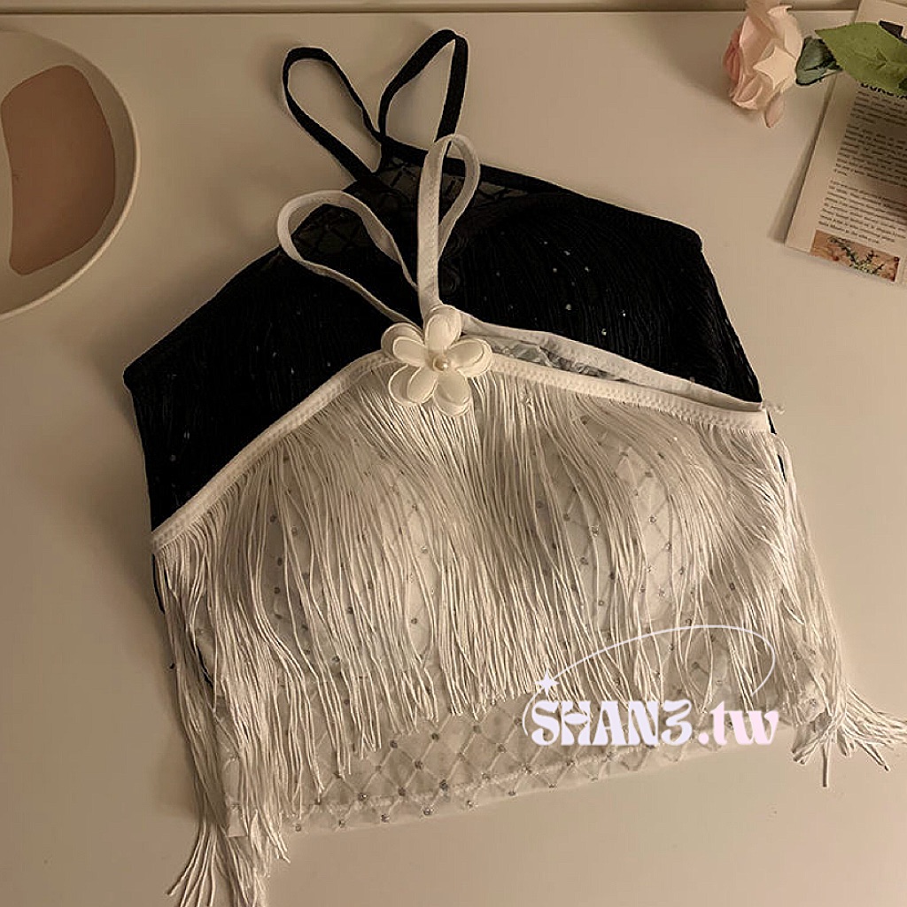 SHAN3.TW|兩色✨附胸墊 小眾流蘇吊帶🌷