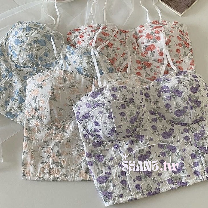 SHAN3.TW|四色✨附胸墊 一眼愛上碎花吊帶🌷