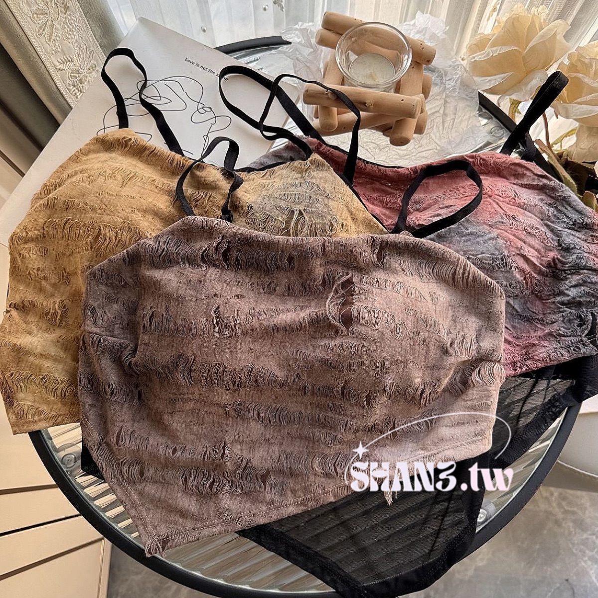 SHAN3.TW|三色✨附胸墊 廢土風吊帶🌷