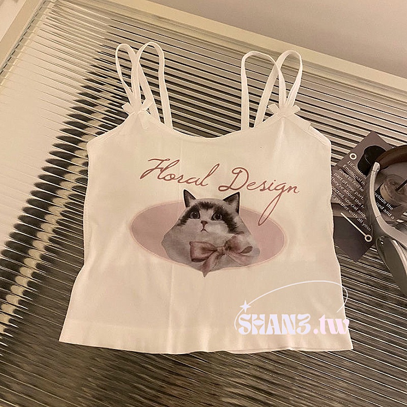 SHAN3.TW|四色✨附胸墊 超小眾網感吊帶🌷