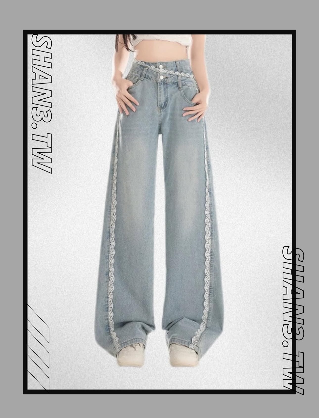 SHAN3.TW||新品熱銷🥈🌷甜心花邊寬褲🫧