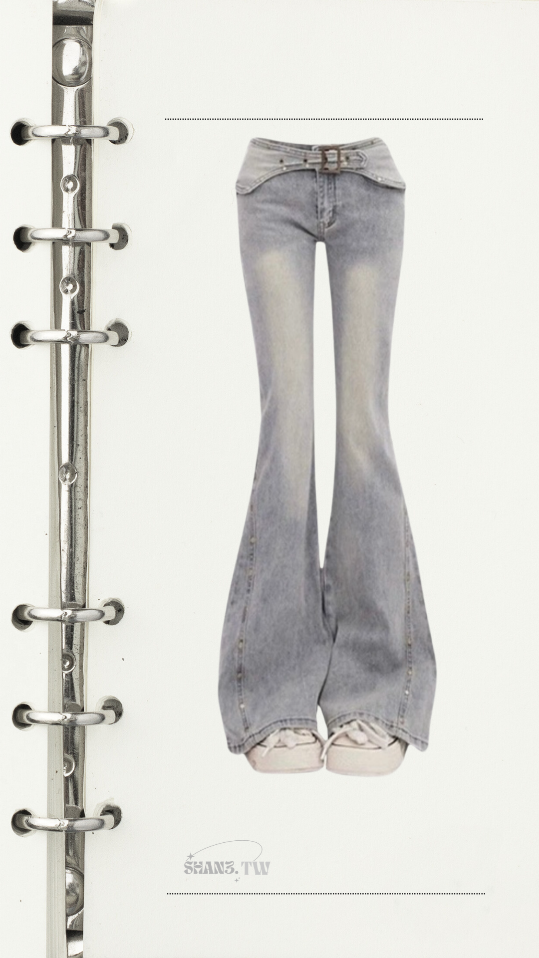 SHAN.TW|🌷極度顯瘦！假腰帶喇叭褲 💕#S030