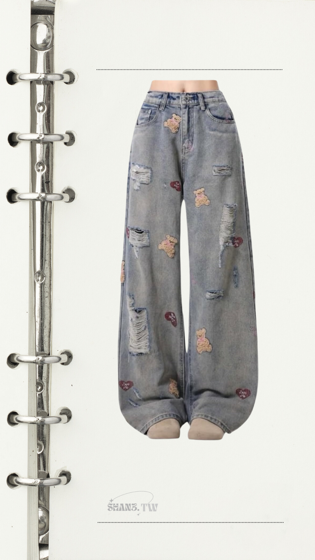 SHAN3.TW|超卡哇伊！熊熊愛心寬褲🐻#S028