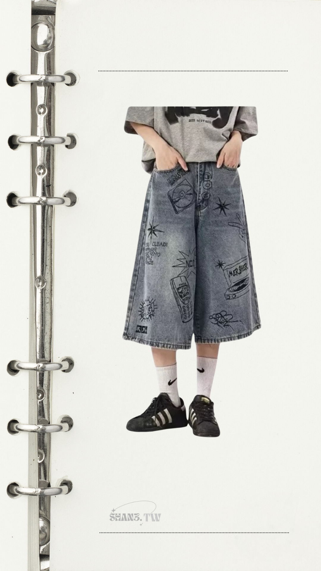 SHAN3.TW|復古美式刷色七分褲🌷#S022