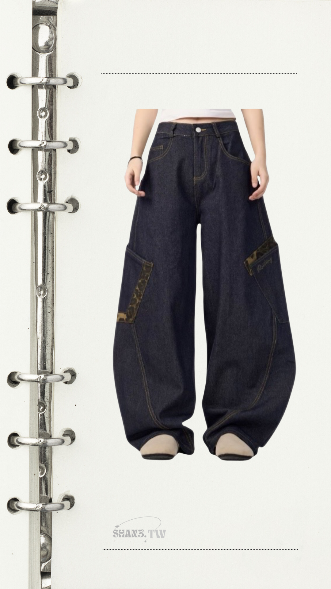 SHAN3.TW|百搭必入🌟小眾豹紋刷色彎刀褲🌷#S009