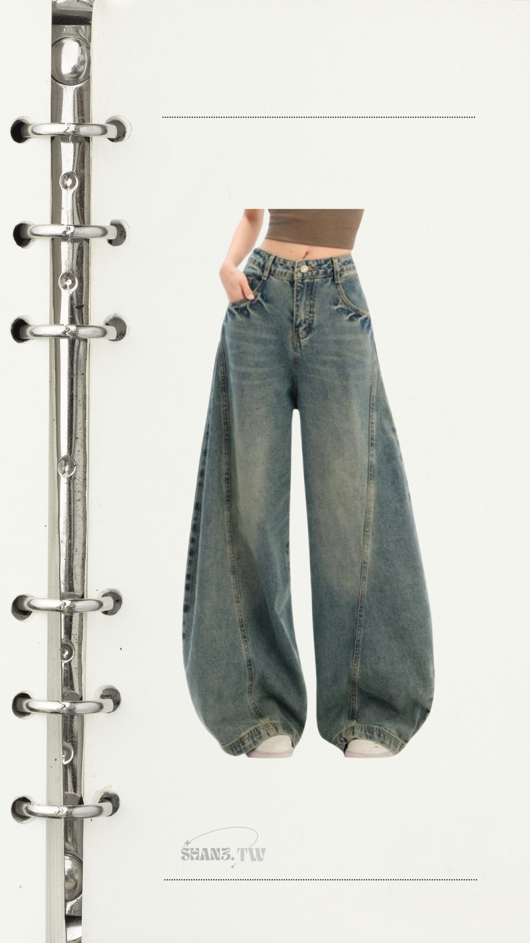 SHAN3.TW|脆友推薦！版型💯強推必入手!!美式水洗復古彎刀褲#S003