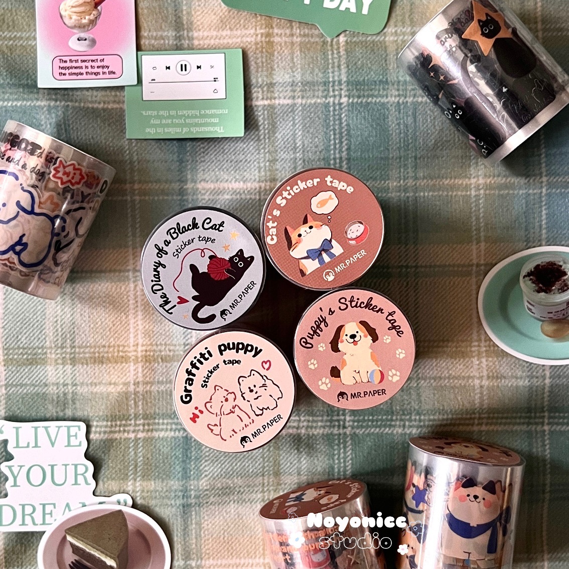 現貨🧺 貓狗日記手帳貼紙卷