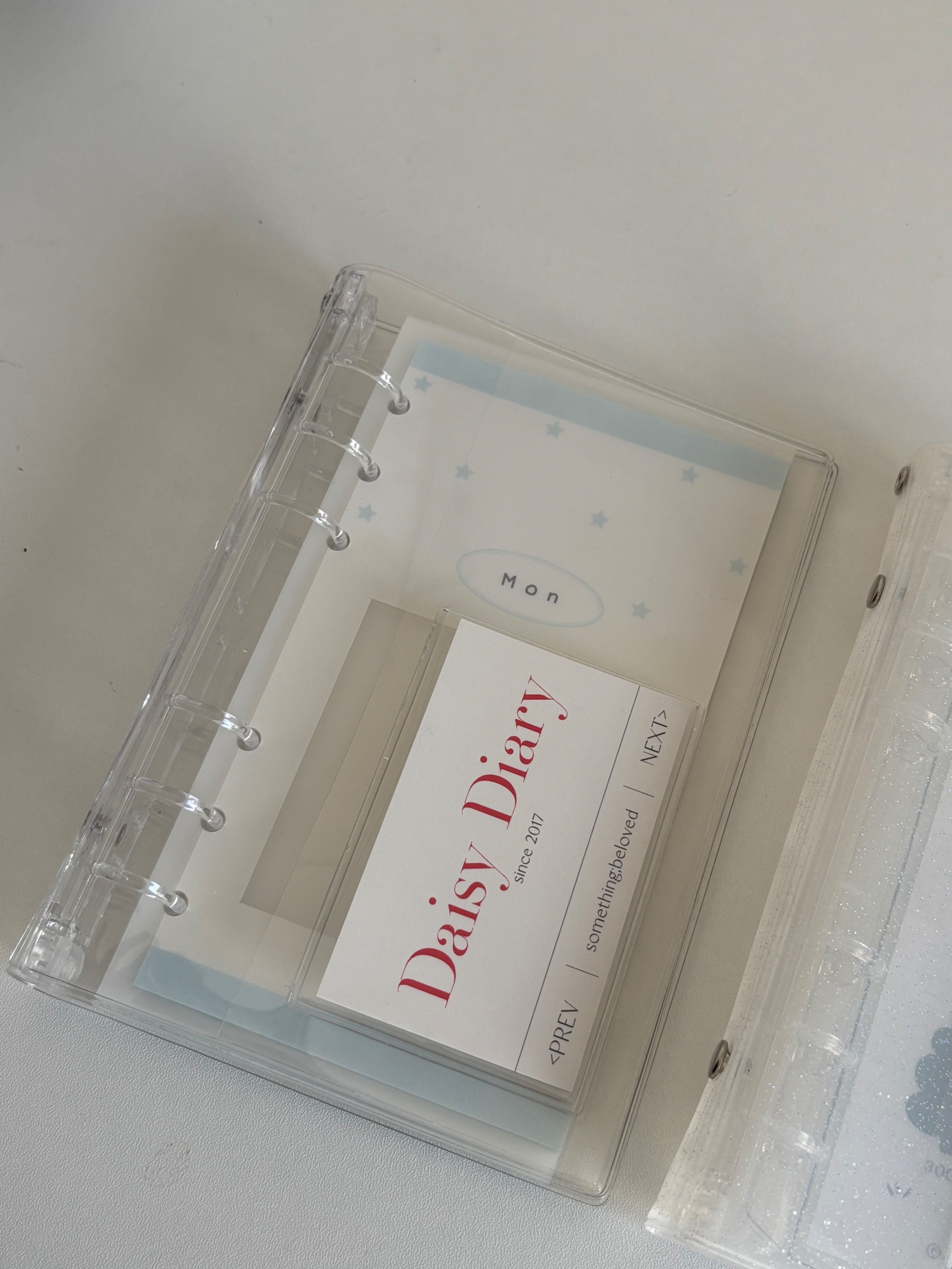 預購 daisy diary 高透活頁殼 牛奶亮片活頁殼