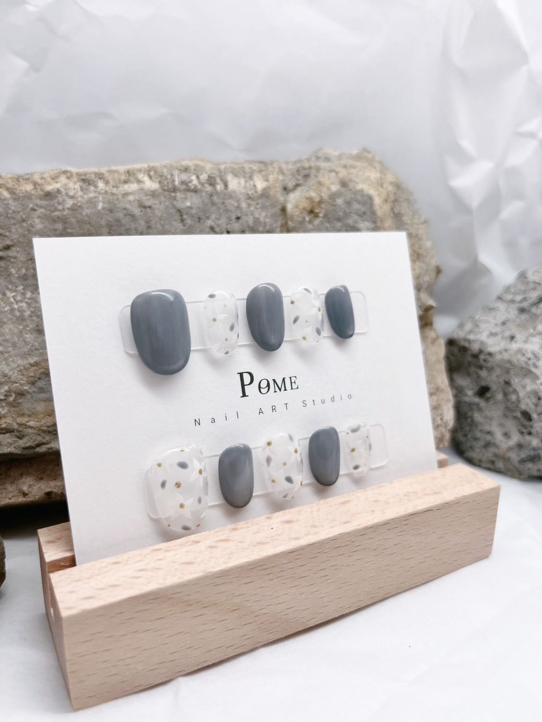 手工穿戴甲。寧靜小花。短甲型下單區