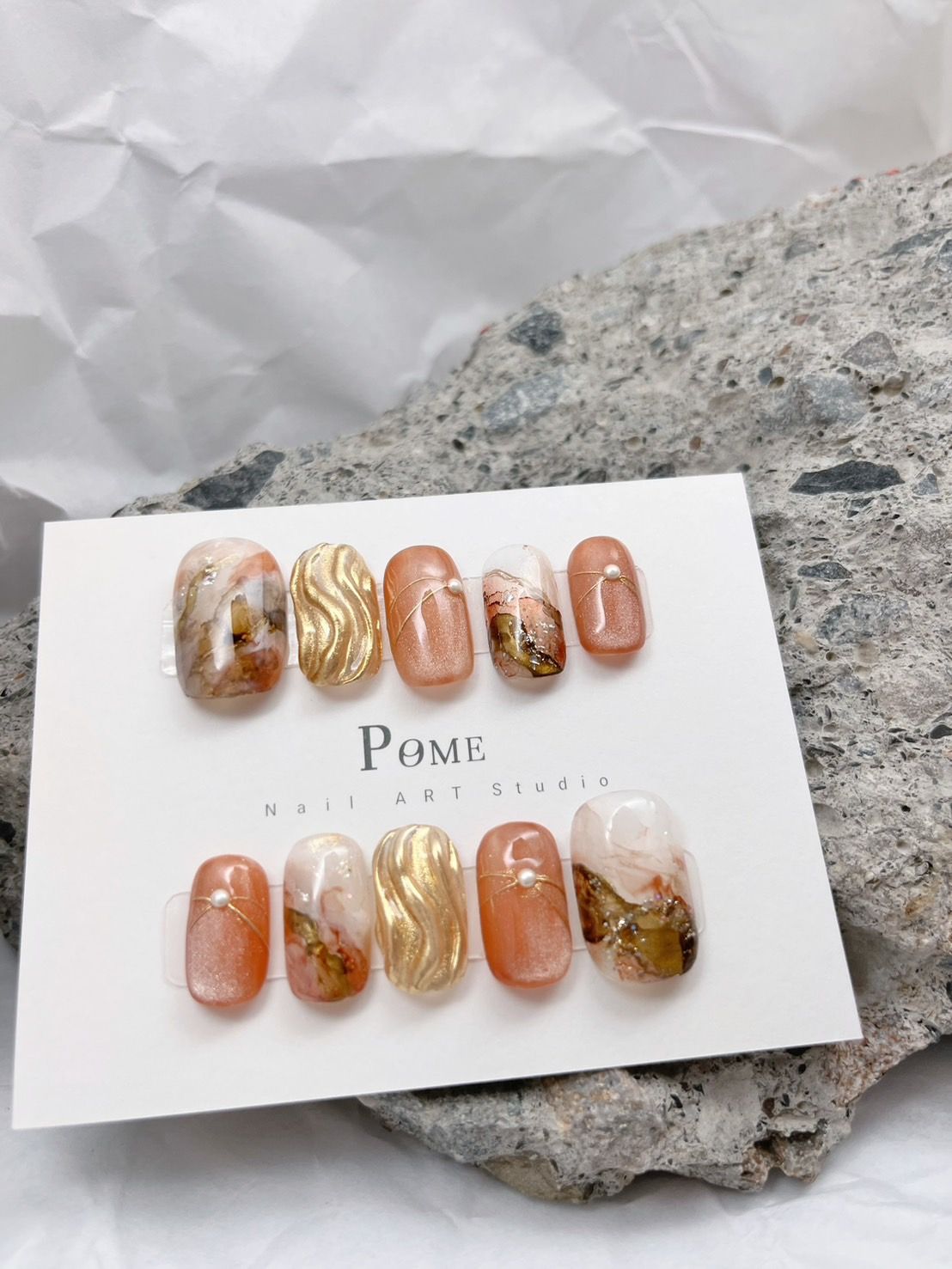 手工穿戴甲。秋天的祝福。長甲型下單區