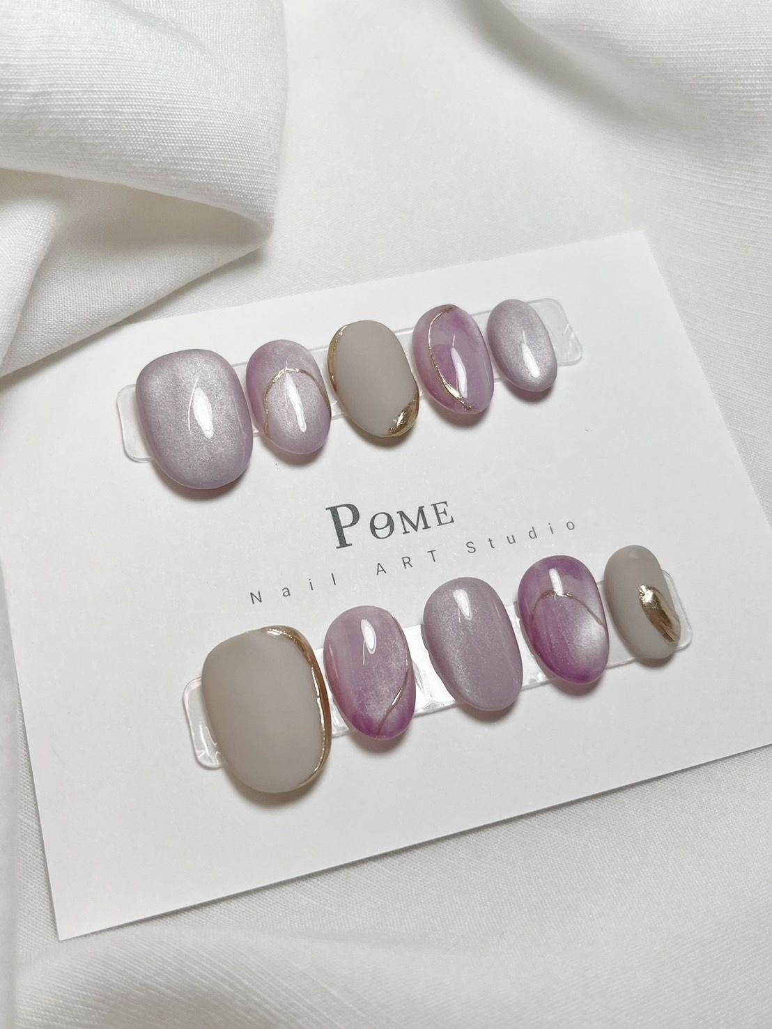 手工穿戴甲。紫暈貓眼。長甲型下單區