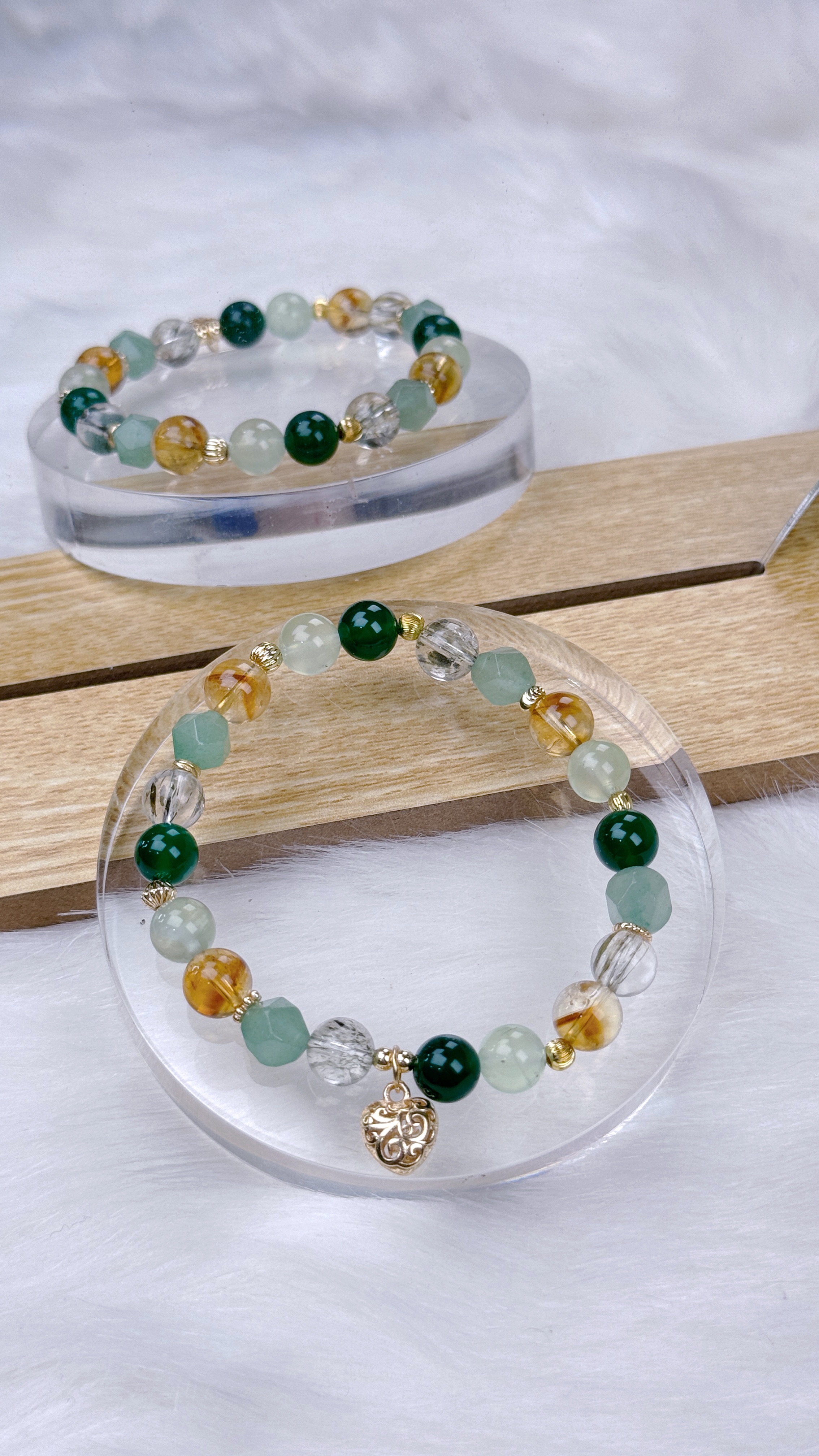 -TAROTJUMP- 綠野仙蹤．水晶手鍊|豐盛招財提升自信人際關係|綠髮晶 綠東陵 綠瑪瑙 葡萄石 黃水晶