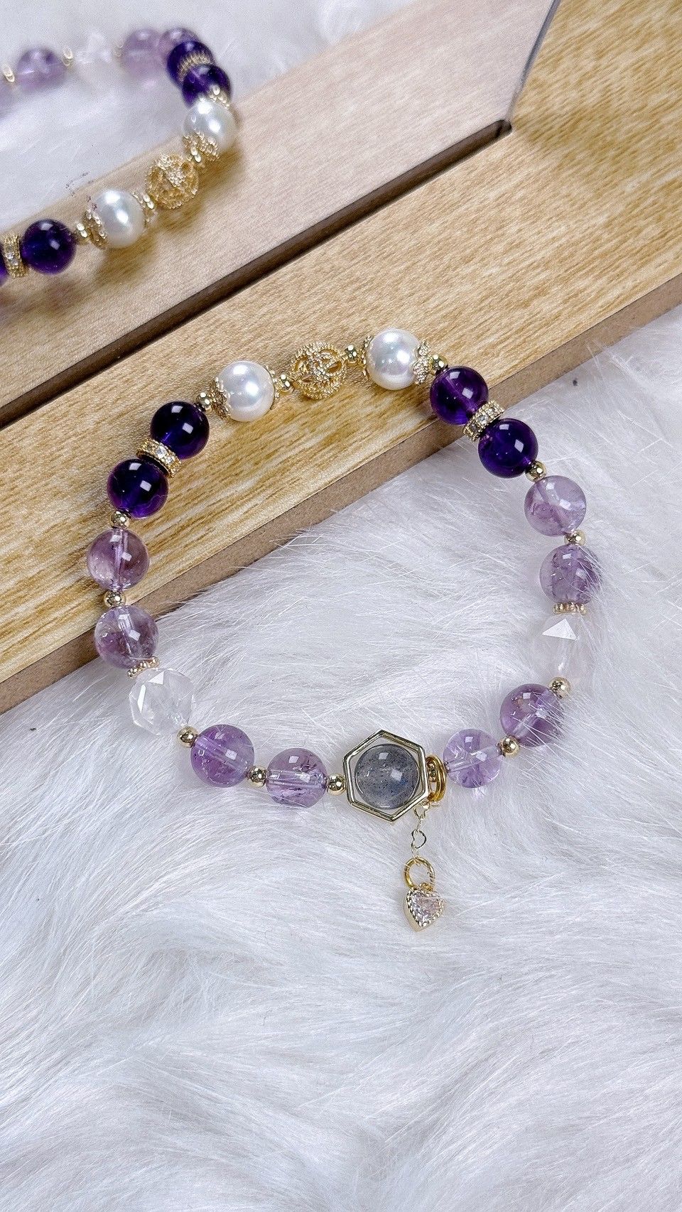 -TAROTJUMP- 美麗人生．水晶手鍊|撫慰心靈 靈感爆棚 |紫水晶 紫阿賽 灰月光