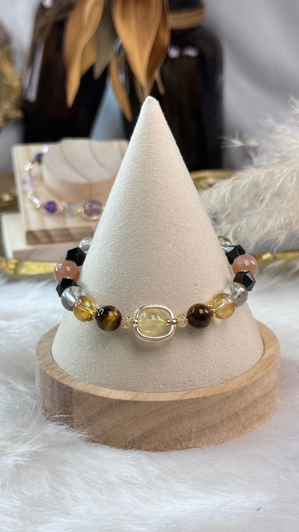 -TAROTJUMP- 華爾街之狼．水晶手鏈|生意興隆 防小人 好人緣|黃水晶 粉水晶 黑金超七 金髮晶 黃虎眼 白水晶