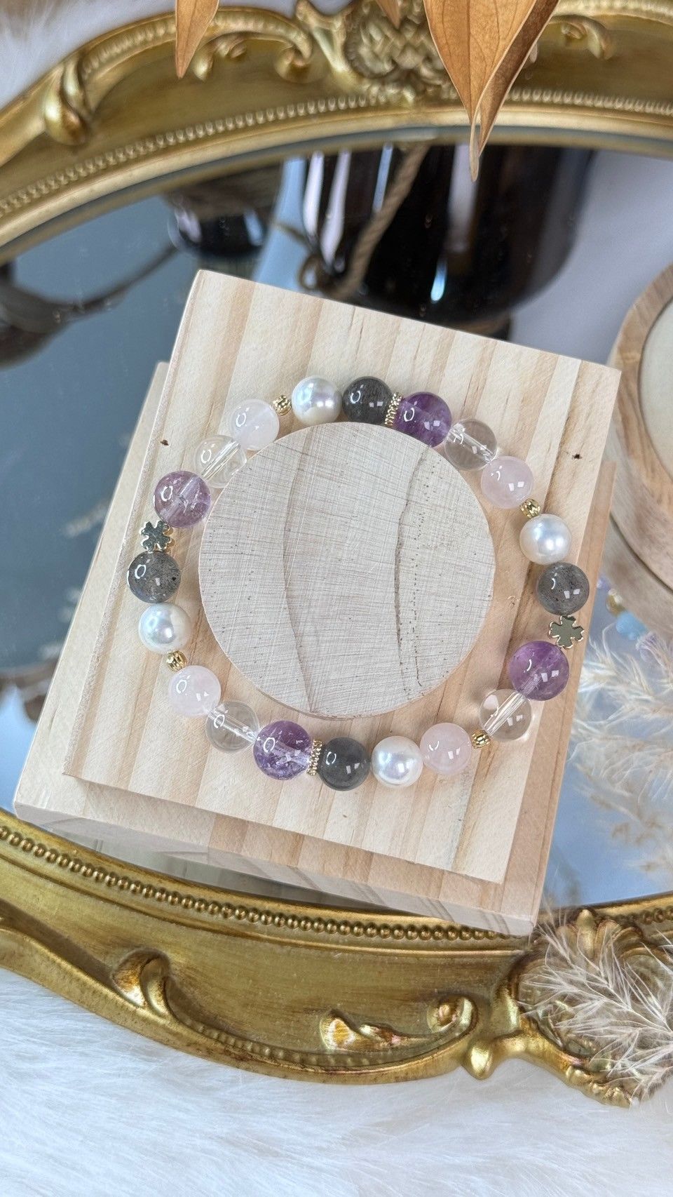 -TAROTJUMP- 親愛的陌生人．水晶手鍊|提升人脈與財富|紫水晶 白水晶 粉水晶 灰月光