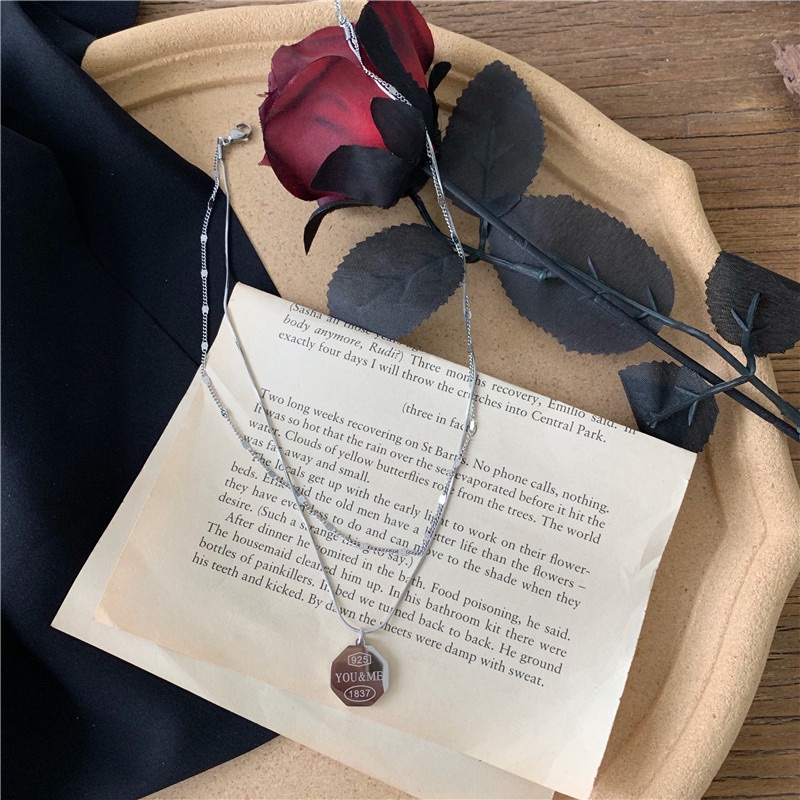 韓國 ins極簡字母雙層項鍊