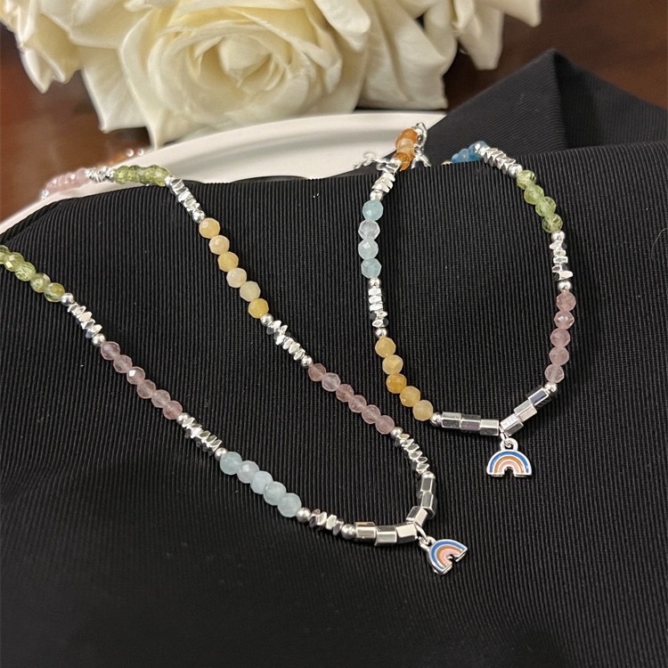 春夏彩色串珠彩虹手鍊 項鍊