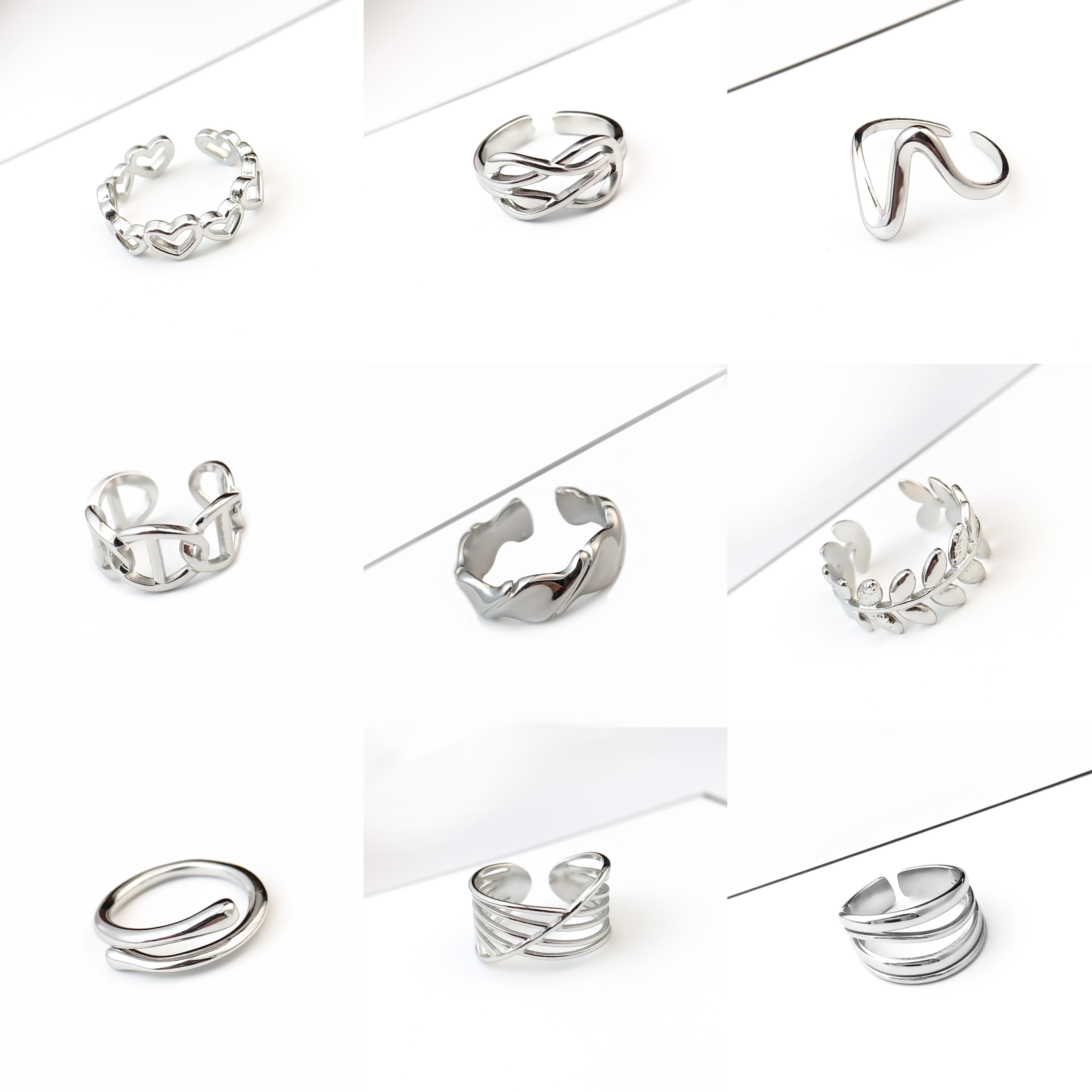 韓國東大門 小眾設計感鈦鋼開口戒指