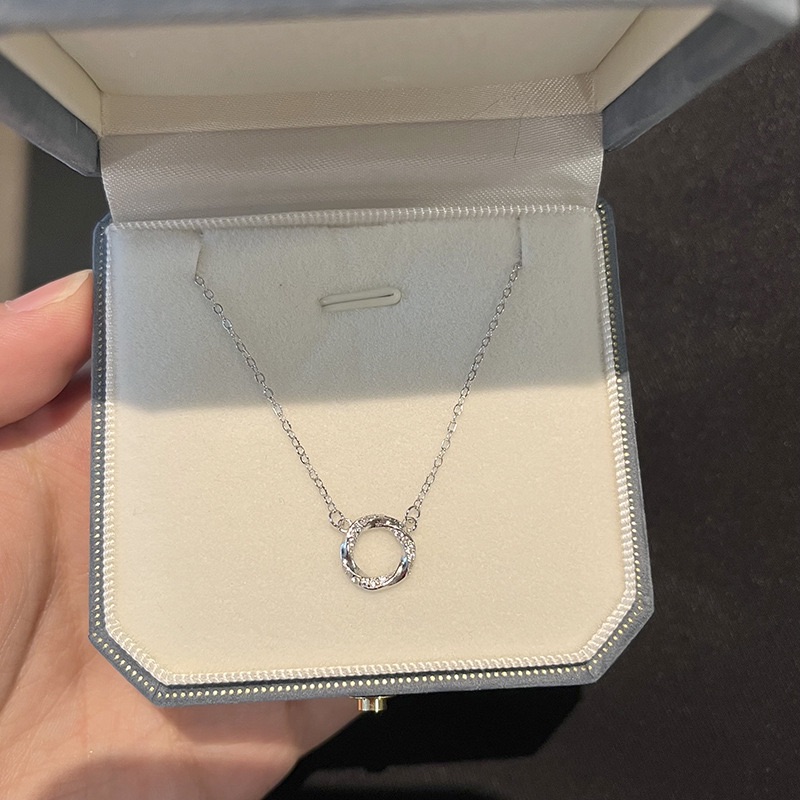 莫比烏斯環輕奢小眾設計感圓環鎖骨鏈