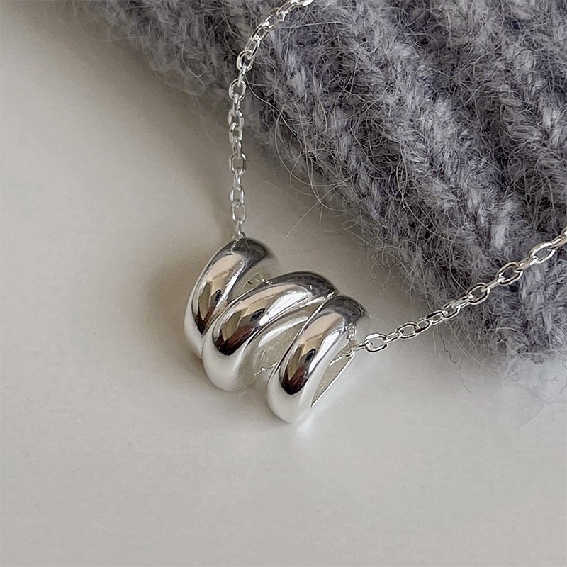 ins冷淡風簡約設計線條波紋鎖骨鏈