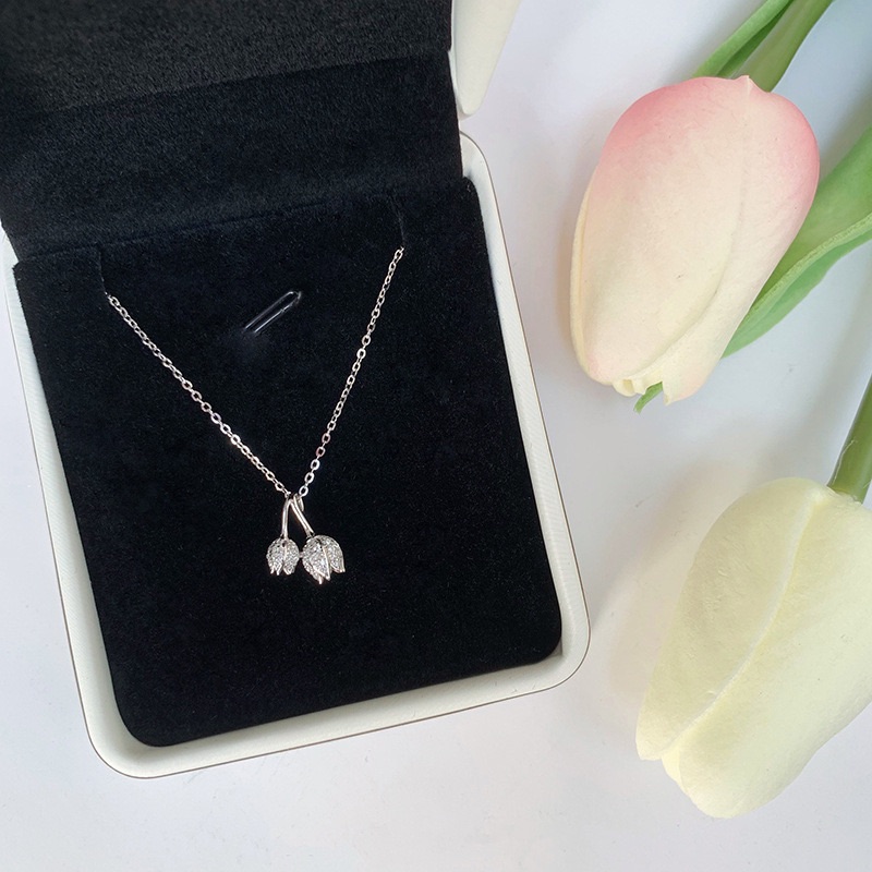 鬱金香項鍊韓版輕奢花朵鎖骨鏈