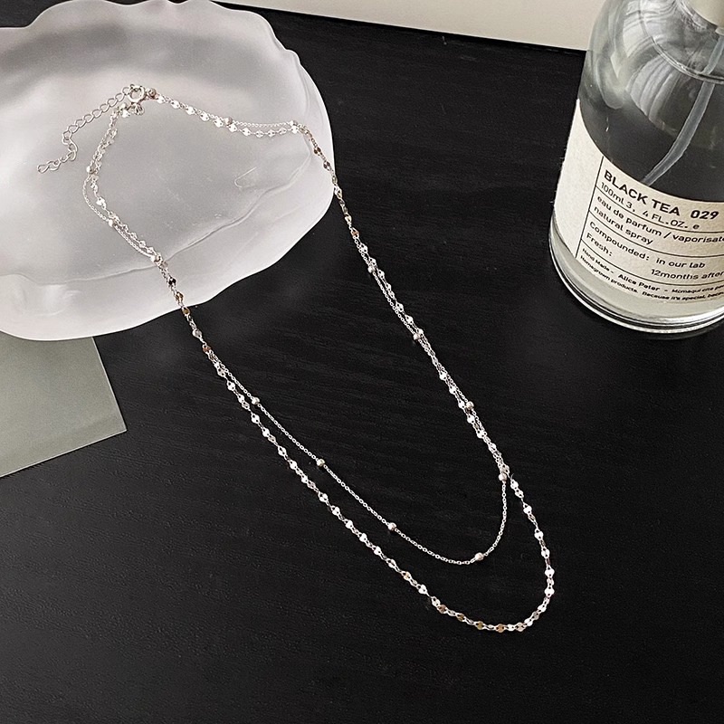 韓版ins雙層疊戴項鍊鎖骨鏈