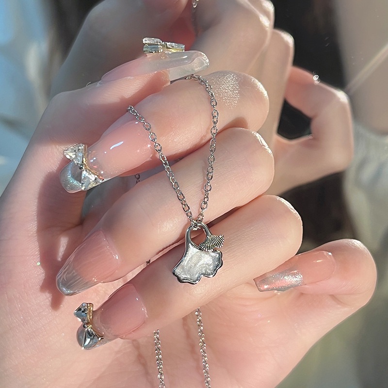 原創設計銀杏項鍊輕奢小眾森系葉子