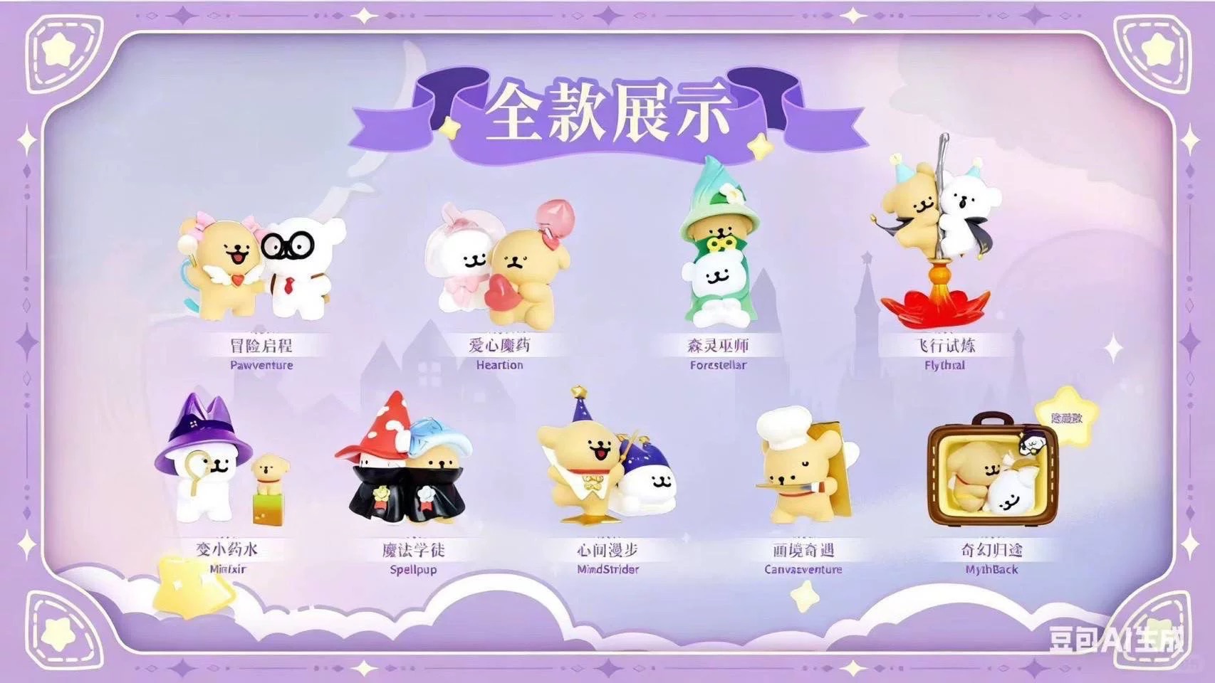 線條小狗系列盲盒-魔法探險隊