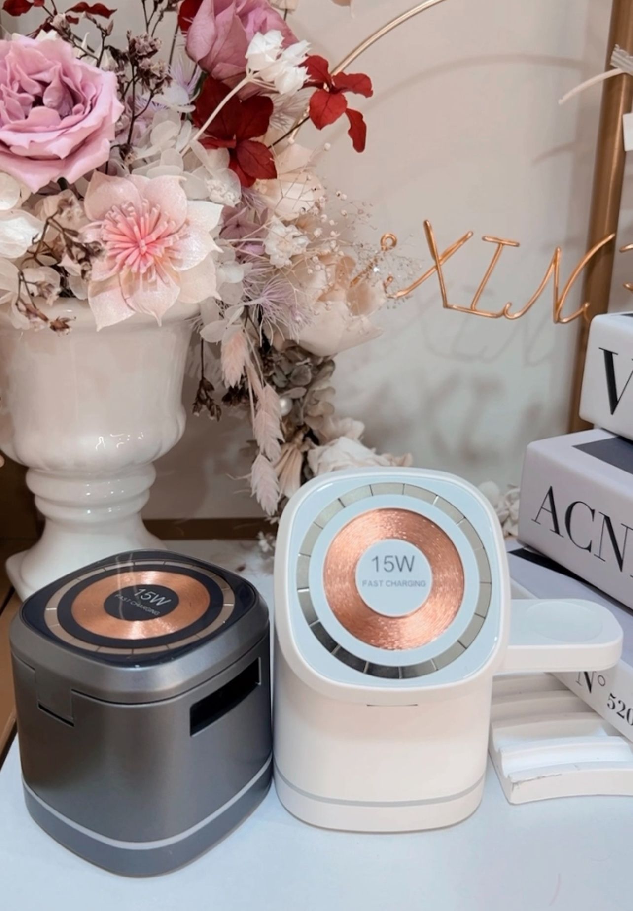 酷炫質感派小方塊15w三合一Mag Safe無線充