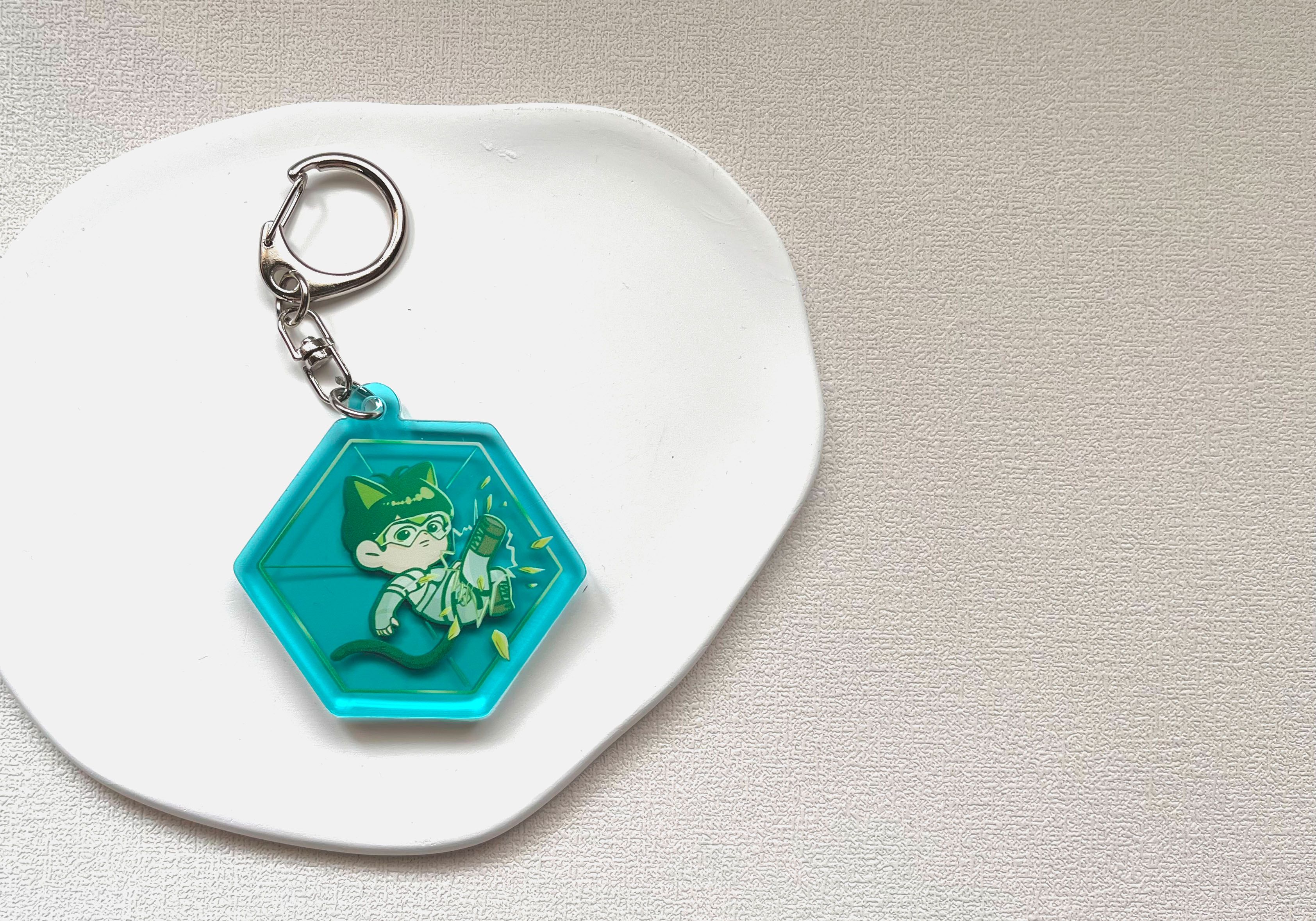 生日優惠-河玟踢腿-綠板材吊飾