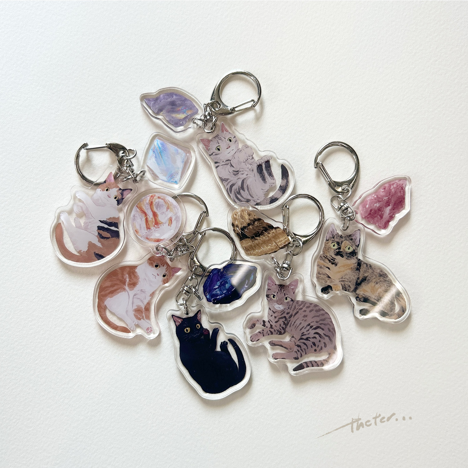 貓貓與礦石鑰匙圈