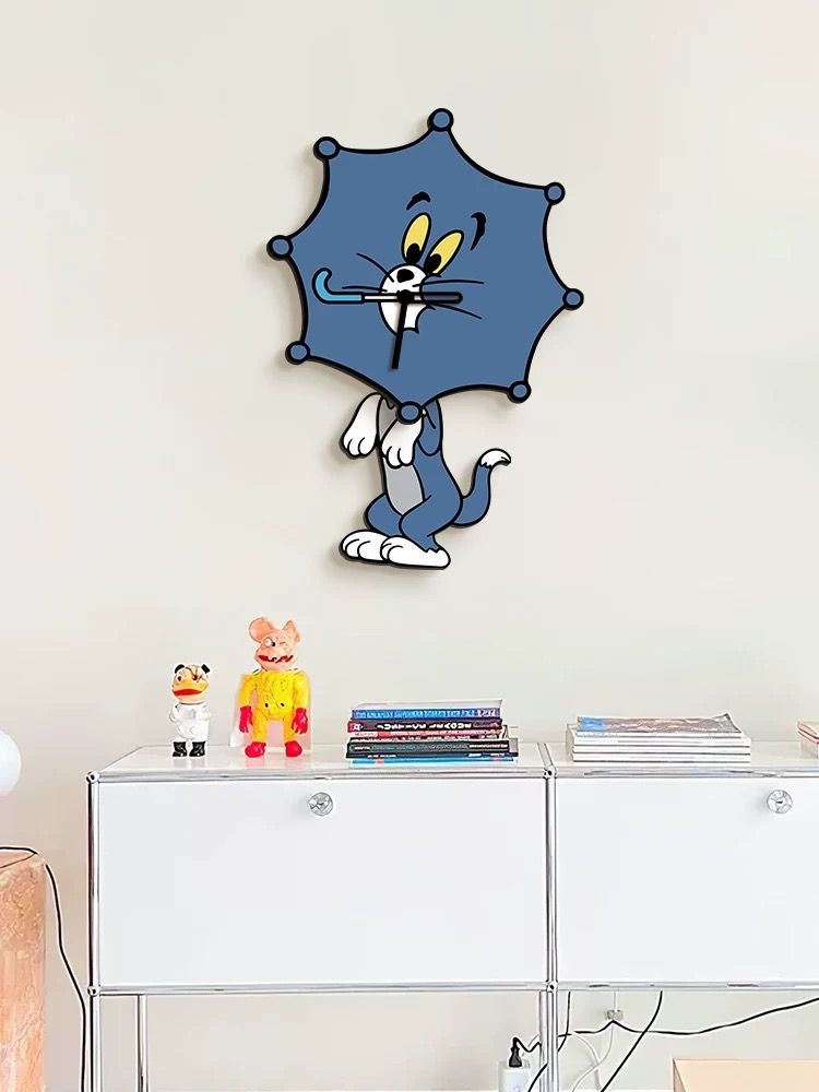 💙湯姆貓雨傘時鐘💙