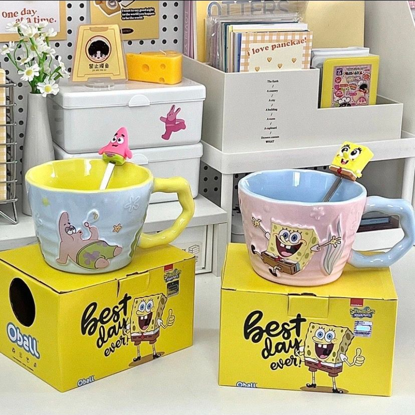 🍍海綿寶寶.派大星陶瓷浮雕杯🍍