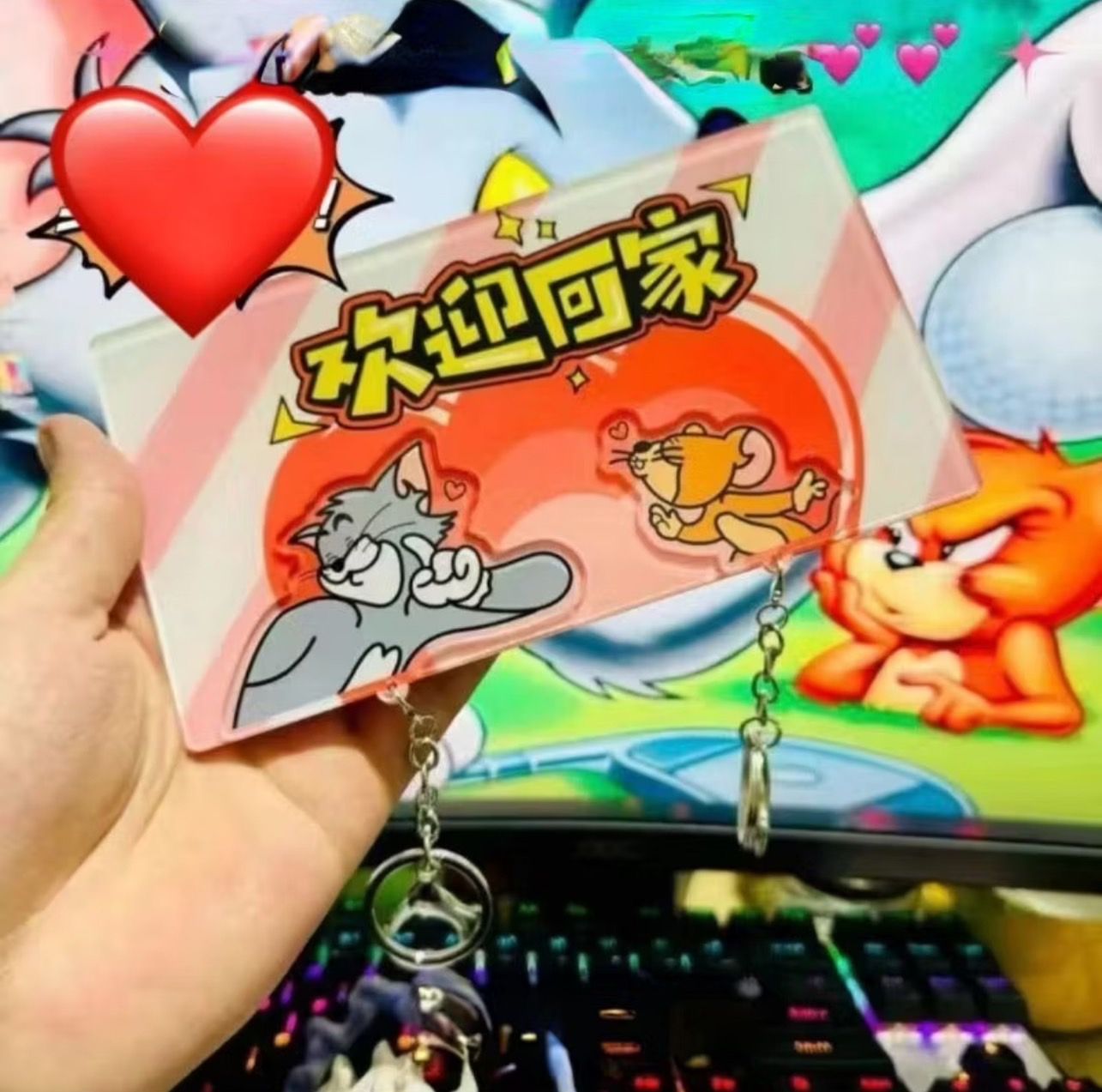 ✨湯姆貓傑利鼠情侶鑰匙扣✨