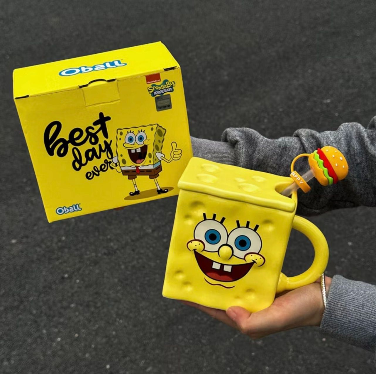 🧽海綿寶寶方形陶瓷杯🧽