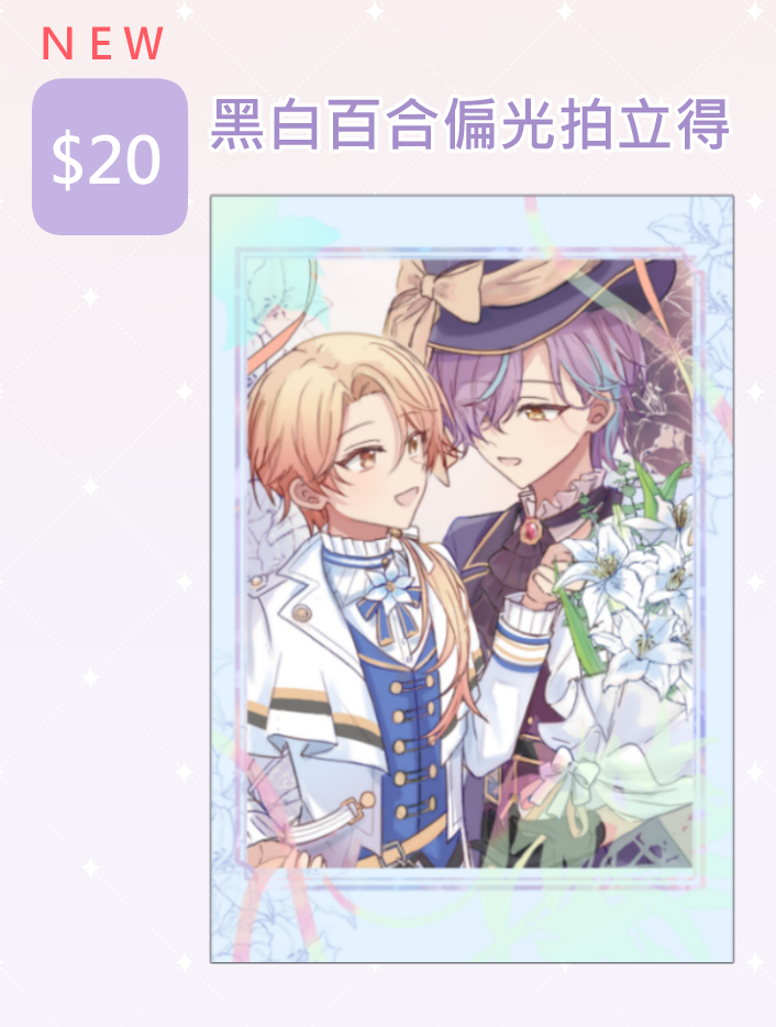 類司黑白百合偏光拍立得