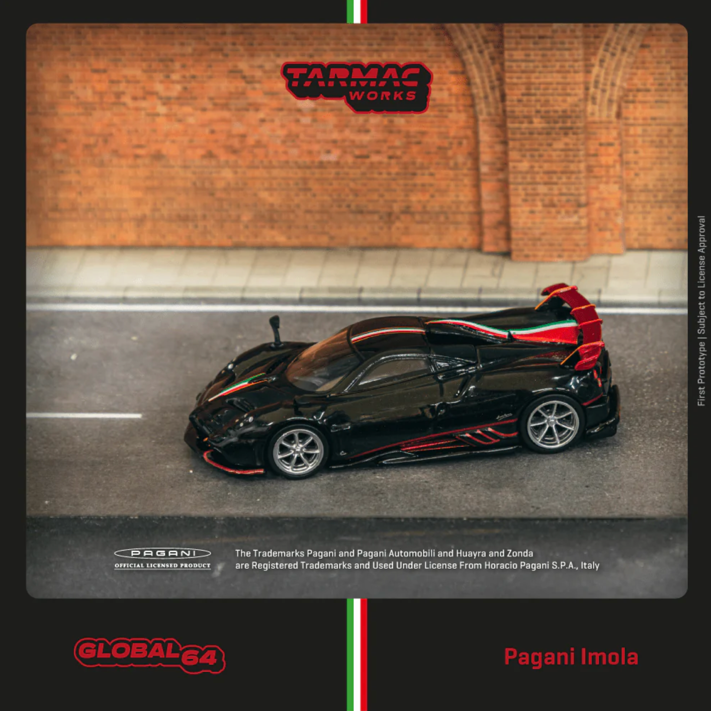 Tarmac Works 1:64 Scale Pagani Imola Nero Oro T64G-TL046-BK