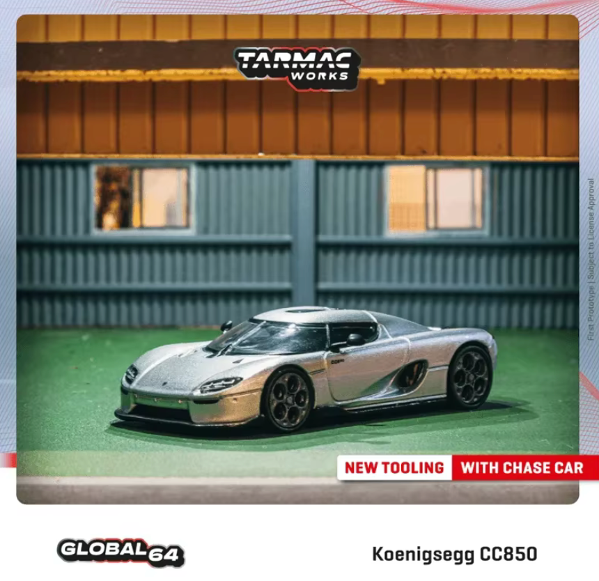 Tarmac Koenigsegg 1/64 CC850 Silver T64GTL051SL