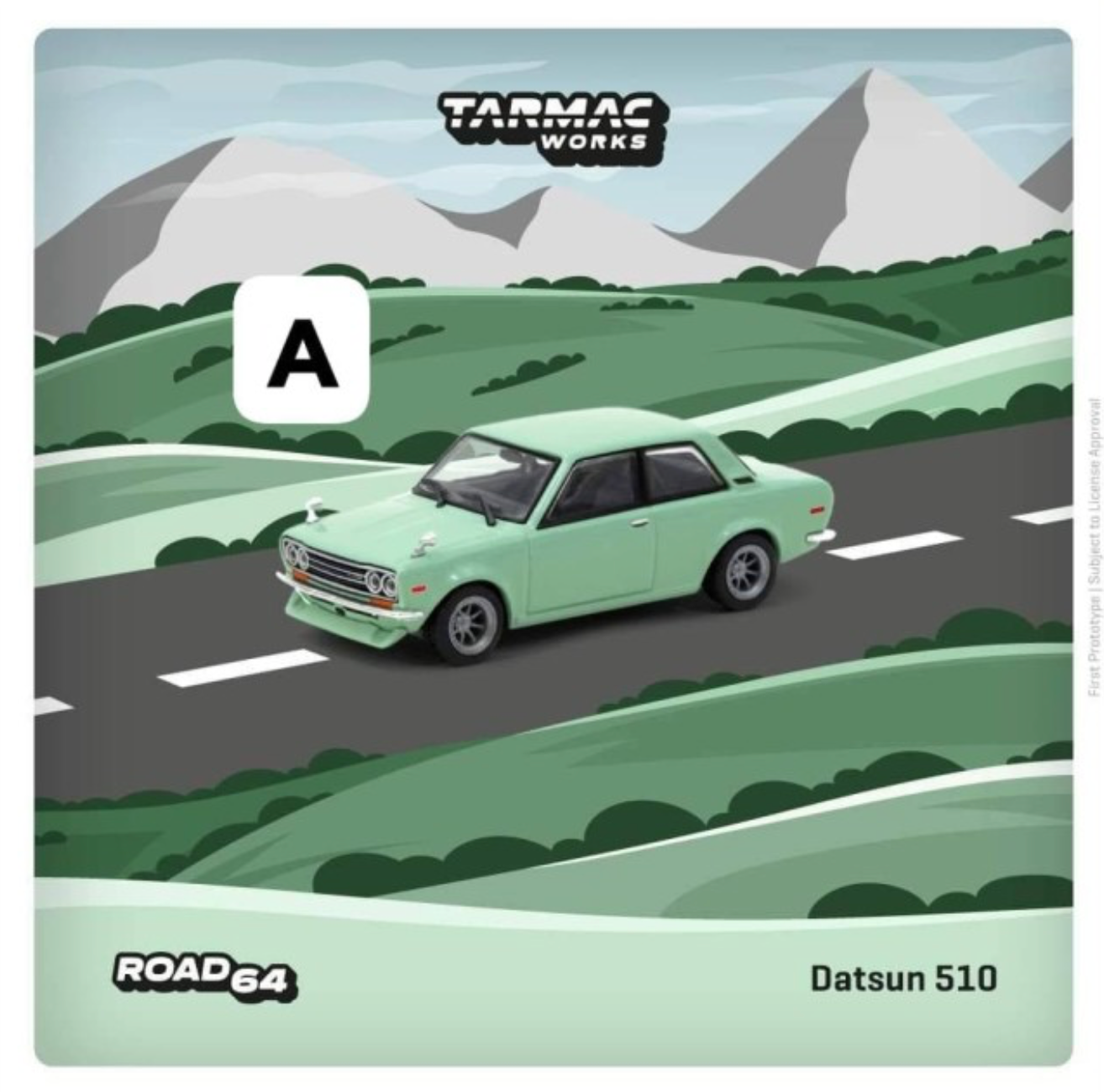 Tarmac 1/64 T64R-052-GR ROAD64 Datsun 510， Light Green
