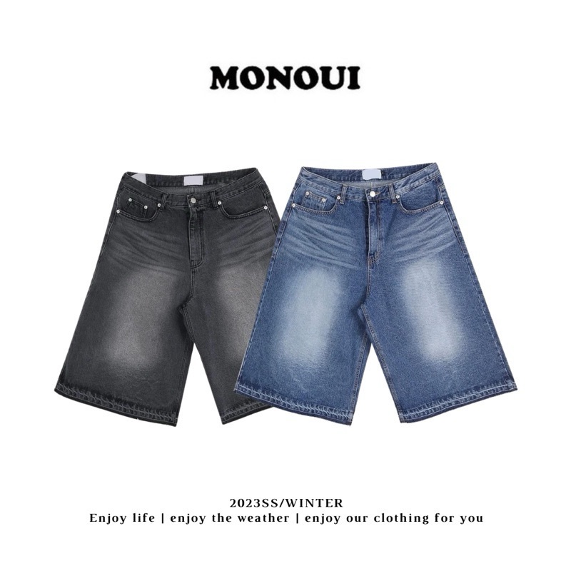 漸層刷色不修邊七分褲