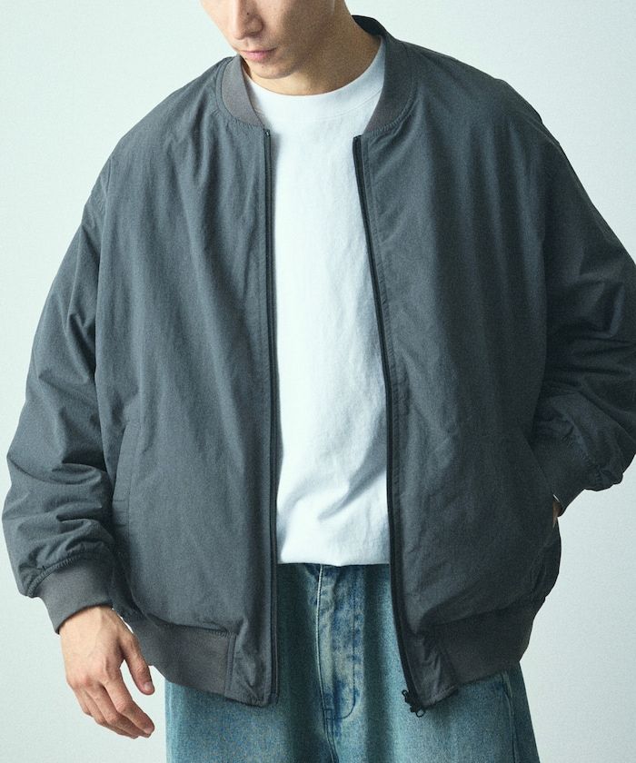 FREAK’S STORE尼龍抓絨雙面 MA-1 拉鍊外套