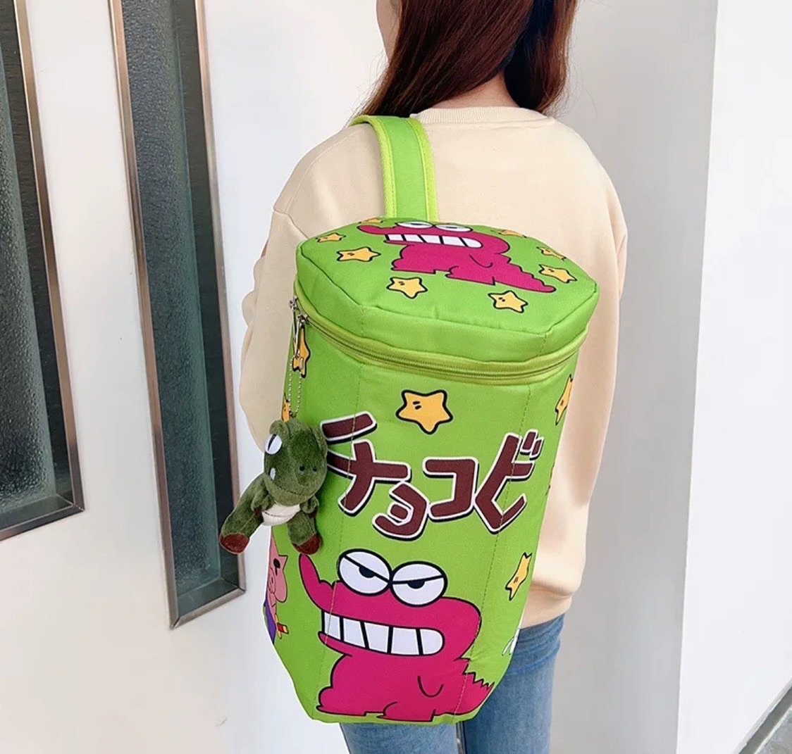 超萌可愛蠟筆小新鱷魚餅乾雙肩後背包❤️