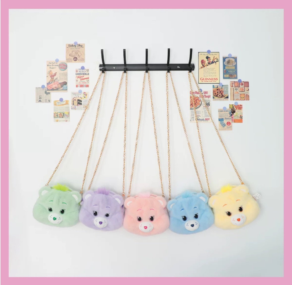 超萌可愛彩虹熊鏈條小包包