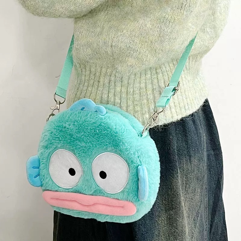 超萌可愛毛絨丑魚斜背包